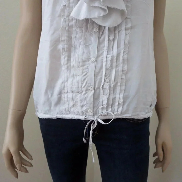 NWT Abercrombie 100% Silk Ruffle Top Size Large - Picture 3 of 4